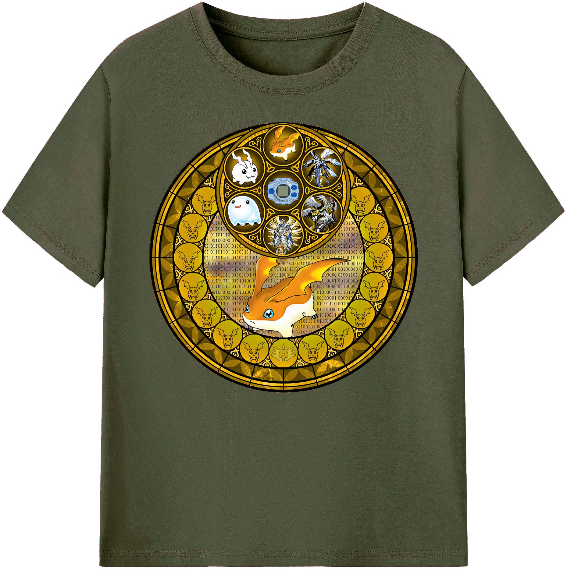 （画像用） Digimon デジタルモンスター/デジモン 綿100％ メンズ半袖Tシャツ｜肌触りやわらか＆通気性